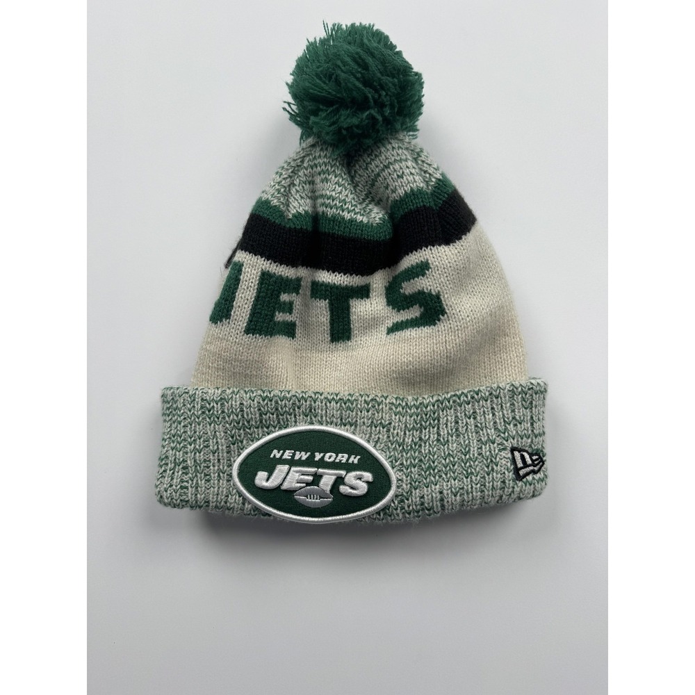 New York Jets Hat Cap Knit Pom Beanie Snap Back NFL Football Mens New Era Winter